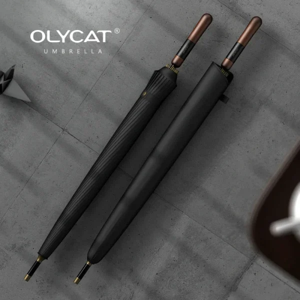 Ombrello grande Olycat antivento forte 16 ossa manico in legno ombrellone da pioggia impermeabile lusso grande golf ombrello lungo uomo donna 3