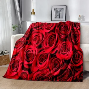 Coperta nordica con fiori di rosa e margherita, morbida coperta da tiro per la casa, camera da letto, divano letto, picnic, viaggio, ufficio, riposo, coperta per bambini 1