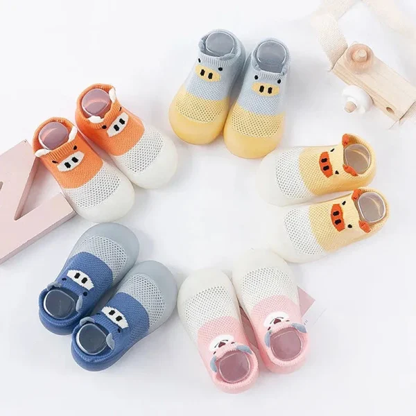 Suefunskry Scarpe da calzino per bambini Cartone animato per bambini Suola in gomma morbida Pantofola da pavimento per interni antiscivolo per scarpe da ginnastica per la prima camminata dei neonati 5