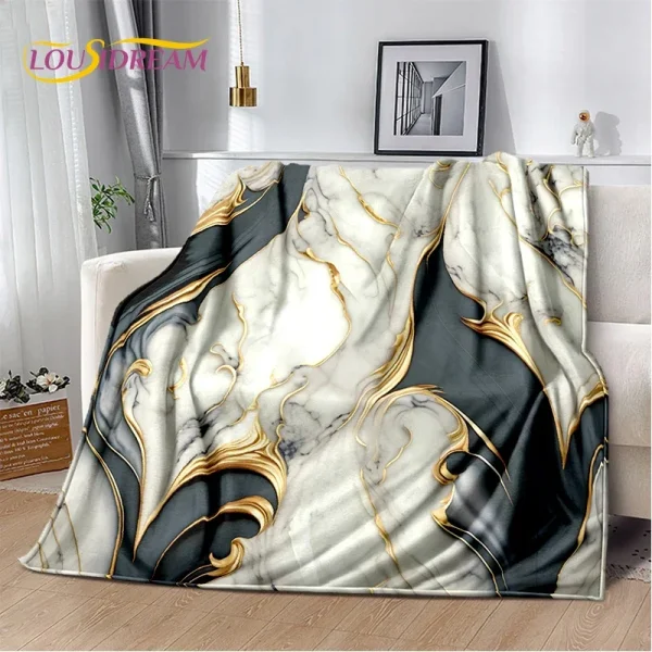 2025 New Style Colour Gold Marble Luxurious Blanket,Soft Throw Blanket for Home Bedroom Bed Sofa Travel Picnic Cover Kid Gift 3