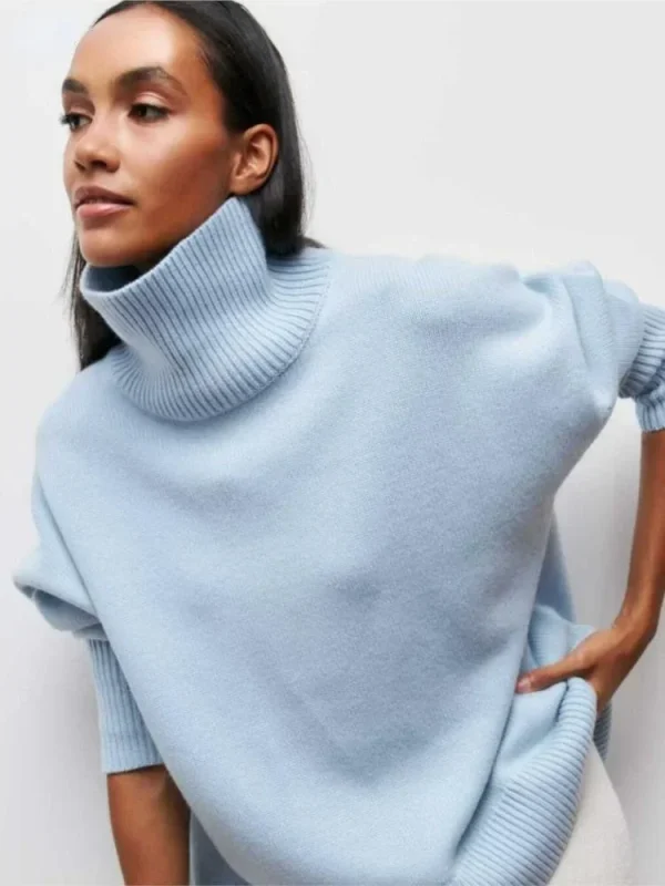 Maglione dolcevita da donna autunno inverno solido elegante spesso caldo pullover lavorato a maglia a maniche lunghe maglioni basic casual da donna top 1