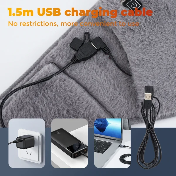 Cintura riscaldante elettrica Scaldamani USB Riscaldatore invernale Scaldamani Terapia con impacco caldo Cuscinetto riscaldante per utero lombare addominale 6