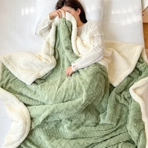 Morbida coperta di lana per biancheria da letto e divano, calda coperta in flanella di velluto di agnello per ufficio, aria condizionata e pisolino 1