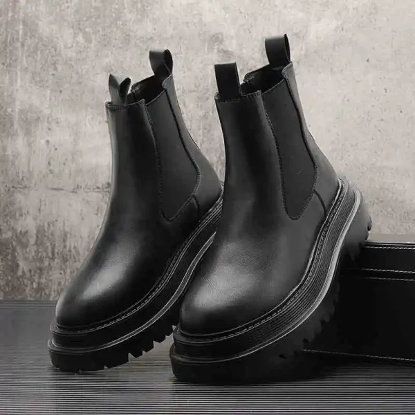 moda uomo punk rock stivali alti chelsea scarpe firmate di marca cowboy stivale in morbida pelle bella piattaforma lunga botas da moto 6