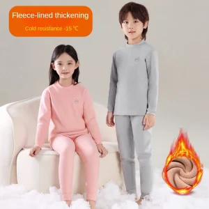 Intimo termico per ragazze in pile caldo temperatura costante 2 pezzi bambini vestiti invernali Set Teen Kids Long Johns ragazzi Sleepwear 1