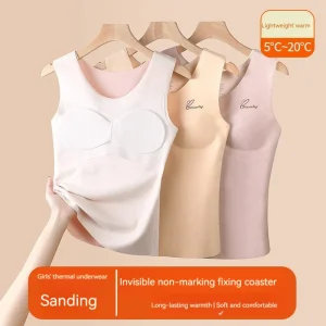 Gilet invernale caldo per bambini Periodo di sviluppo giovanile Cuscino per il petto per ragazze Intimo senza calore per donna Gilet termico per bambini Top 1