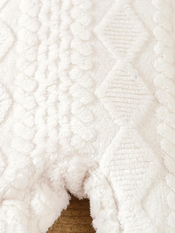 Baby Boy Autunno Inverno Pelliccia calda Risvolto Tutina bianca Neonata Jacquard Peluche Pantaloni a maniche lunghe Abbigliamento Carino Confortevole Morbido 6