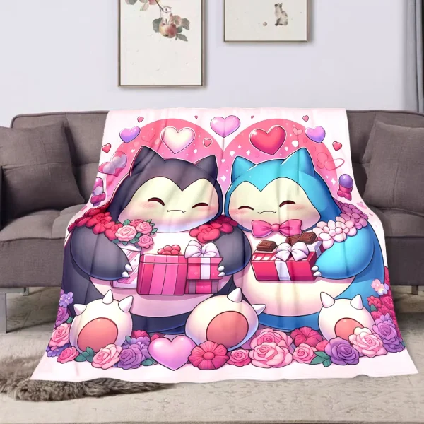 Coperta stampata Pokemon Snorlax per viaggi a casa Coperta morbida e confortevole per adulti e bambini Coperta calda per cartoni animati 2