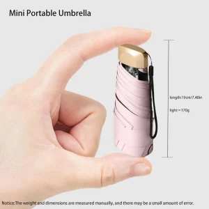 Mini ombrellone da esterno Protezione UV Ombrello parasole pieghevole ultraleggero a cinque pieghe 1