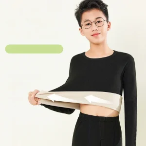 Set di pantaloni autunnali per giovani in velluto tedesco di seta di lana invernale Set di biancheria intima morbida e calda per studenti per bambini 1