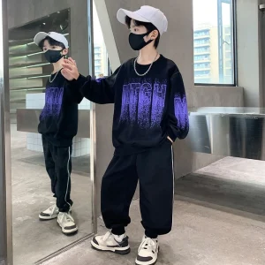 Felpa foderata in pile Set Abbigliamento da esterno per bambini Ragazzo Bambini Ragazzi Set invernali Bambino Autunno Indossare Abbigliamento Completo da ragazzo 2025 1
