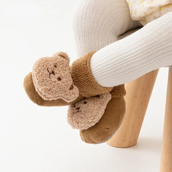 Calzini per bambini con animali simpatici cartoni animati per ragazzo ragazza inverno morbido cotone orso antiscivolo suola neonato calzino per bambini addensare Socken 2
