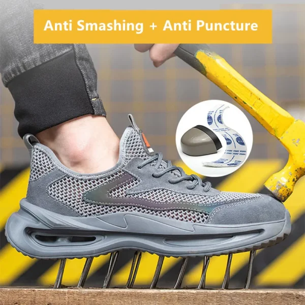 scarpe da lavoro estive traspiranti con punta in ferro scarpe antinfortunistiche antiforatura scarpe da ginnastica da lavoro per uomo scarpe antinfortunistiche leggere antiscivolo 2