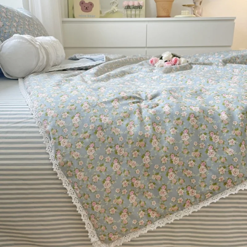 Trapunte in cotone lavabili in lavatrice con puro cotone e brezza fresca di vendita calda, trapunta doppia aria condizionata, biancheria da letto estiva 4