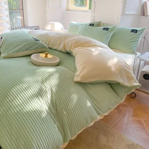 Copripiumino invernale caldo letto matrimoniale King Size copripiumino in pile di latte coperta di flanella copripiumino biancheria da letto copriletto trapuntato 1