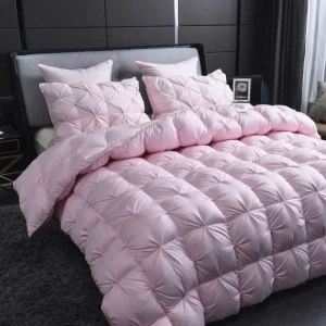 Piumino d'oca bianco caldo inverno spesso 3D coperta da letto per pane Luxury Pinch riempimento pieghettato per trapunte singolo doppio piumino 1