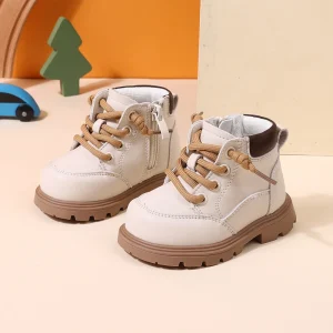 2025 nuove scarpe da bambino autunnali stivaletti da ragazzo in pelle suola morbida zip laterale moda bambino bambini stivali da ragazza 15-25 1