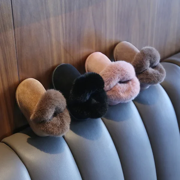 Stivali da neve per bambini invernali Primi camminatori Scarpe per bambini con fondo morbido e caldo in peluche 1