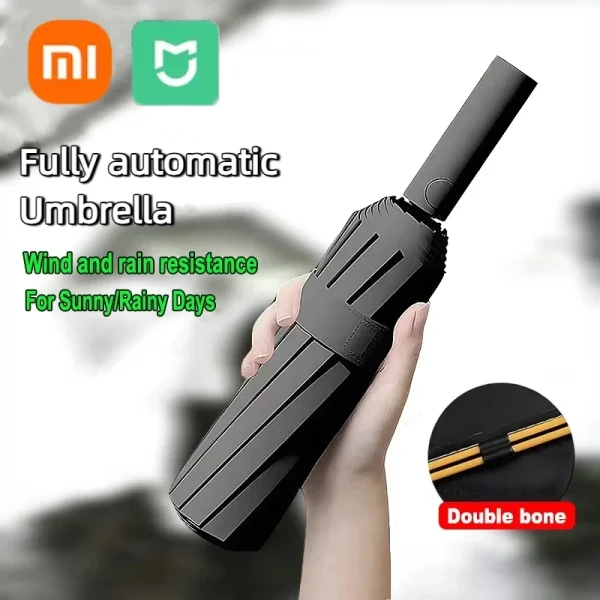 Xiaomi Mijia 16 Ombrello pieghevole per ossa Doppio osso completamente automatico SPF 50 Protezione UV Resistenza alla pioggia Vento forte all'aperto 1
