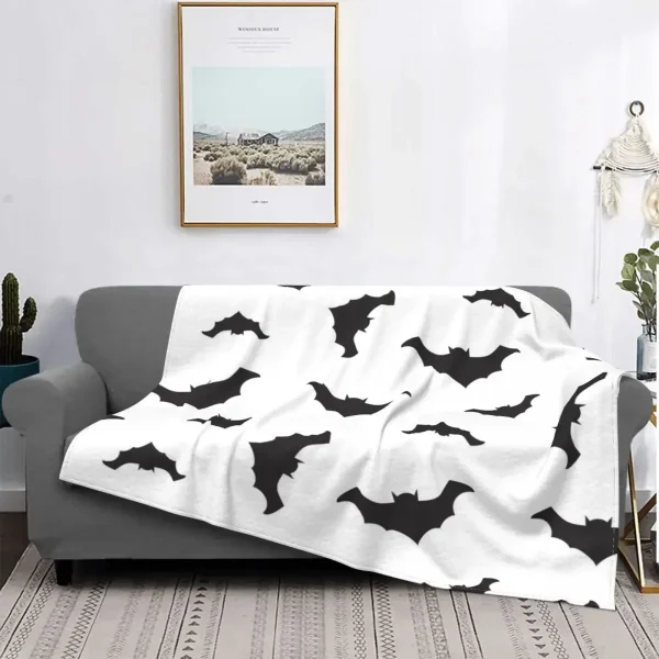 Bat Pattern Throw coperta Halloween Goth Fleece flanella coperte leggere per Home Office divano letto divano auto per tutte le stagioni 6