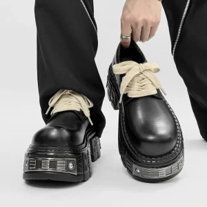 Scarpe da ginnastica da donna fantastiche Scarpe con plateau stile punk vintage per ragazze Stivaletti con punta tonda e altezza crescente Primavera Autunno Stringate 1