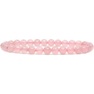 {Amore e Romance} Bracciale in cristallo rosa Bracciale elastico fatto a mano con pietre preziose naturali Perline di pietra di cristallo Regali di gioielli per le donne 1