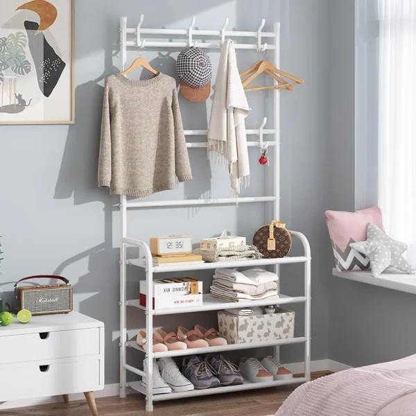 Appendiabiti Scarpiera multistrato Porta Scaffale per cappelli e scarpe fai-da-te Semplice portaoggetti per organizer da soggiorno da terra 2