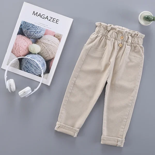 Pantaloni carota per bambini 2024 Nuovi vestiti autunnali Abbigliamento per bambini Calzature tinta unita per ragazze Pantaloni casual 2