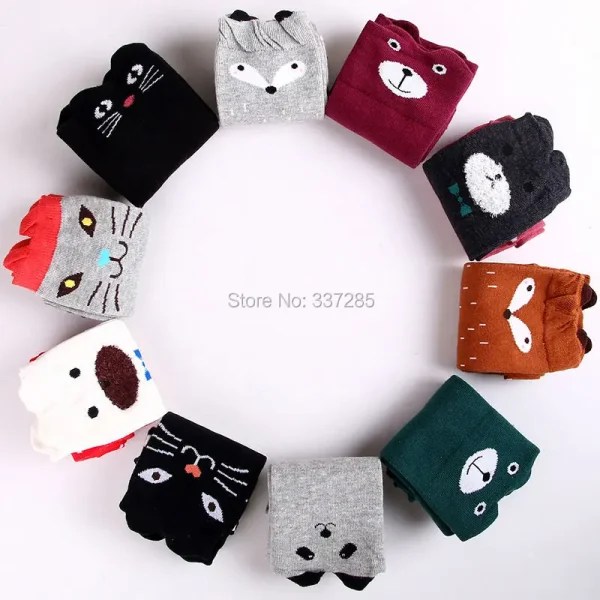 calzini corti adorabili per bambini più caldi alla caviglia Cartoon Kids Calze lunghe al ginocchio in cotone per bambini Calze per ragazze sopra il ginocchio con animali carini 4