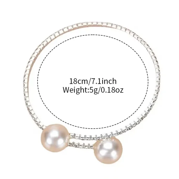 2 pezzi/set orologio da donna con bracciale con diamanti e perle, orologi al quarzo con cinturino in pelle con quadrante cavo alla moda (senza scatola) 6