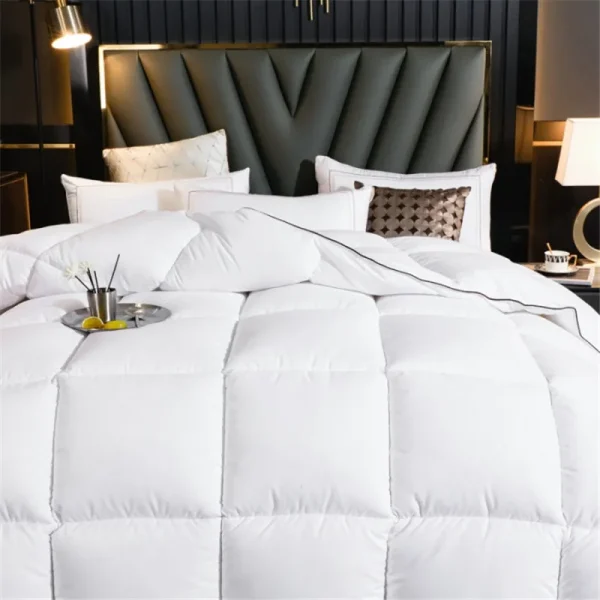Trapunta invernale in piuma d'oca imitazione Piumino per hotel a cinque stelle Coperta trapuntata trapuntata super morbida e soffice per l'autunno primaverile 5