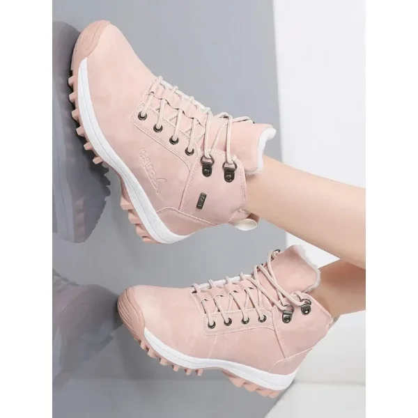 Nuovi stivali da donna invernali di alta qualità in pelliccia calda Sneakers in peluche da donna stivali da neve alla caviglia da donna scarpe da donna stringate Zapatos De Mujer 6