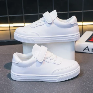 Scarpe casual per bambini Scarpe da ginnastica per bambini in pelle PU bianca dal design semplice Scarpe da ginnastica per bambini unisex All-match 26-36 Scarpe per ragazze dei ragazzi delle quattro stagioni 1