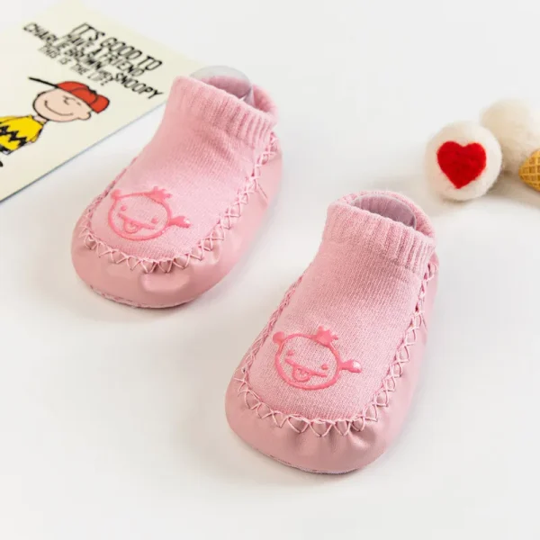 New born Baby Calzini e Calzettoni Con Suole di Gomma Infantile Del Bambino Delle Ragazze Dei Ragazzi di Autunno di Inverno Dei Capretti Pavimento Calzini e Calzettoni Scarpe Antiscivolo Morbida suola Calzino 5