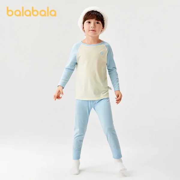 Balabala Set di biancheria intima termica per bambini Intimo per ragazzi e ragazze Autunno Comodo pigiama a strati base per bambini piccoli a grandi 4