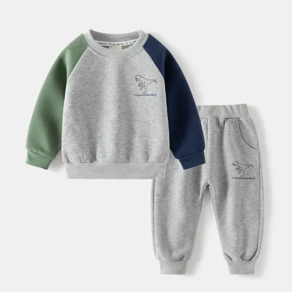Nuova Primavera Autunno Set di vestiti per bambini Patchwork di colori Bambini Ragazzi Set di due pezzi Bambini Ragazzo Casual Tuta Abiti Top Pantaloni 3