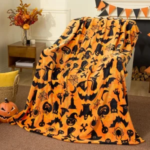 1PC Halloween Coperta da tiro Pipistrello nero Zucca Fantasma Teschio Coperta sottile Regali per la decorazione Divano letto Auto Casa Campeggio Uso per tutte le stagioni 1