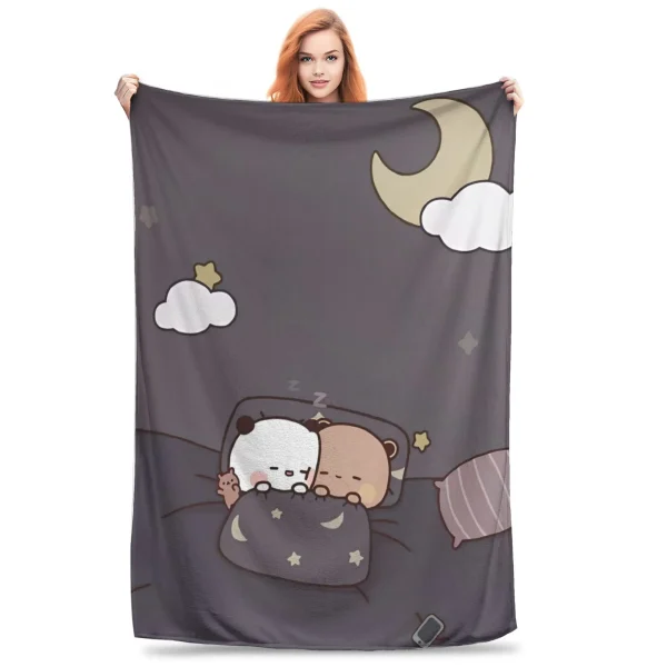 Orso Cartoon Cute Bubu Dudu Coperte Decorazione in pile Coperte super morbide multifunzione per letto Tappeto da esterno 6