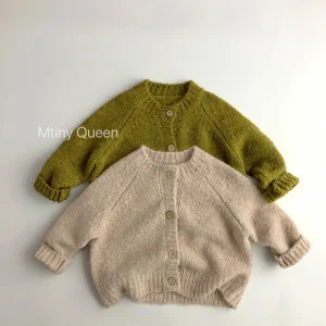 Cappotto cardigan autunno inverno Bambini Ragazzi Ragazze Maglioni Maglioni solidi 1-7 anni Maglione lavorato a maglia per bambini di alta qualità 1