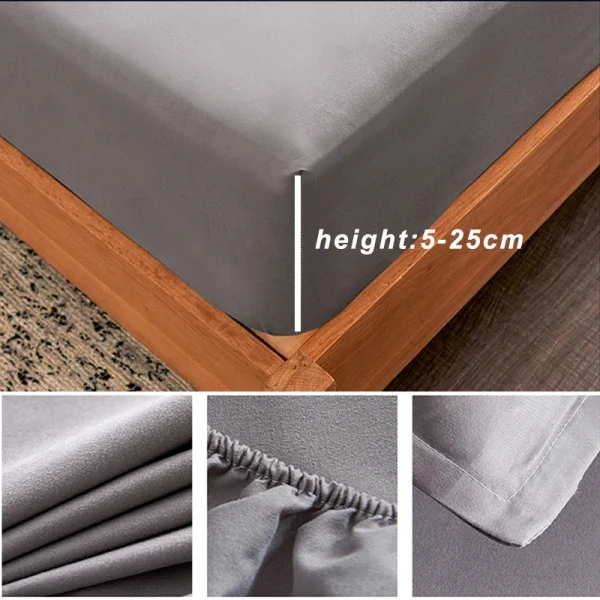 Lenzuolo con angoli in cotone con fasce elastiche Coprimaterassi regolabili antiscivolo per letto singolo matrimoniale king size, 140/160/200 cm 2