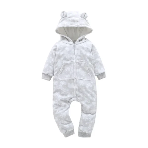 Pagliaccetto per neonato 2024 Primavera Autunno Caldo Babi Ragazzo Ragazza Vestiti Coral Fleece Con cappuccio Babe Girl Animale Tuta 3