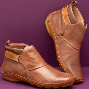Stivali da donna 2022 stivaletti autunnali stivaletti in pelle da donna Casual stivaletti piatti da donna Plus Size 6 stivali Botas De Mujer 1