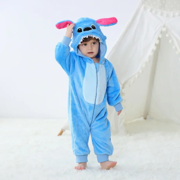 Neonato pagliaccetto infantile vestiti a maniche lunghe Kigurumi carino punto animale cartone animato tuta ragazze ragazzi pigiama costume di Halloween 4