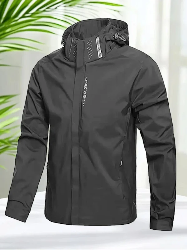 Giacca impermeabile da uomo Giacca a vento da esterno Giacca con cappuccio rimovibile con zip intera Cappotti da uomo leggeri Softshell Capispalla Primavera Autunno 2