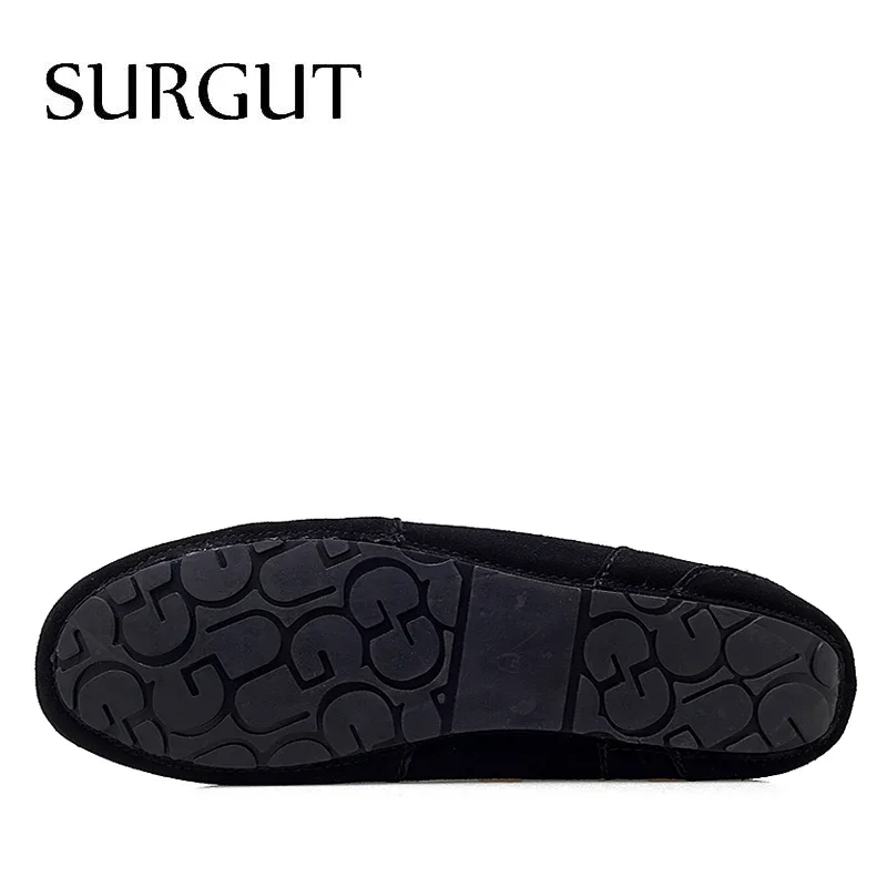 SURGUT Scarpe casual da uomo Mocassini in pelle scamosciata traspirante di marca Mocassini Qualità Inverno caldo Uomo Slip On Scarpe da guida Plus Size 38-47 3
