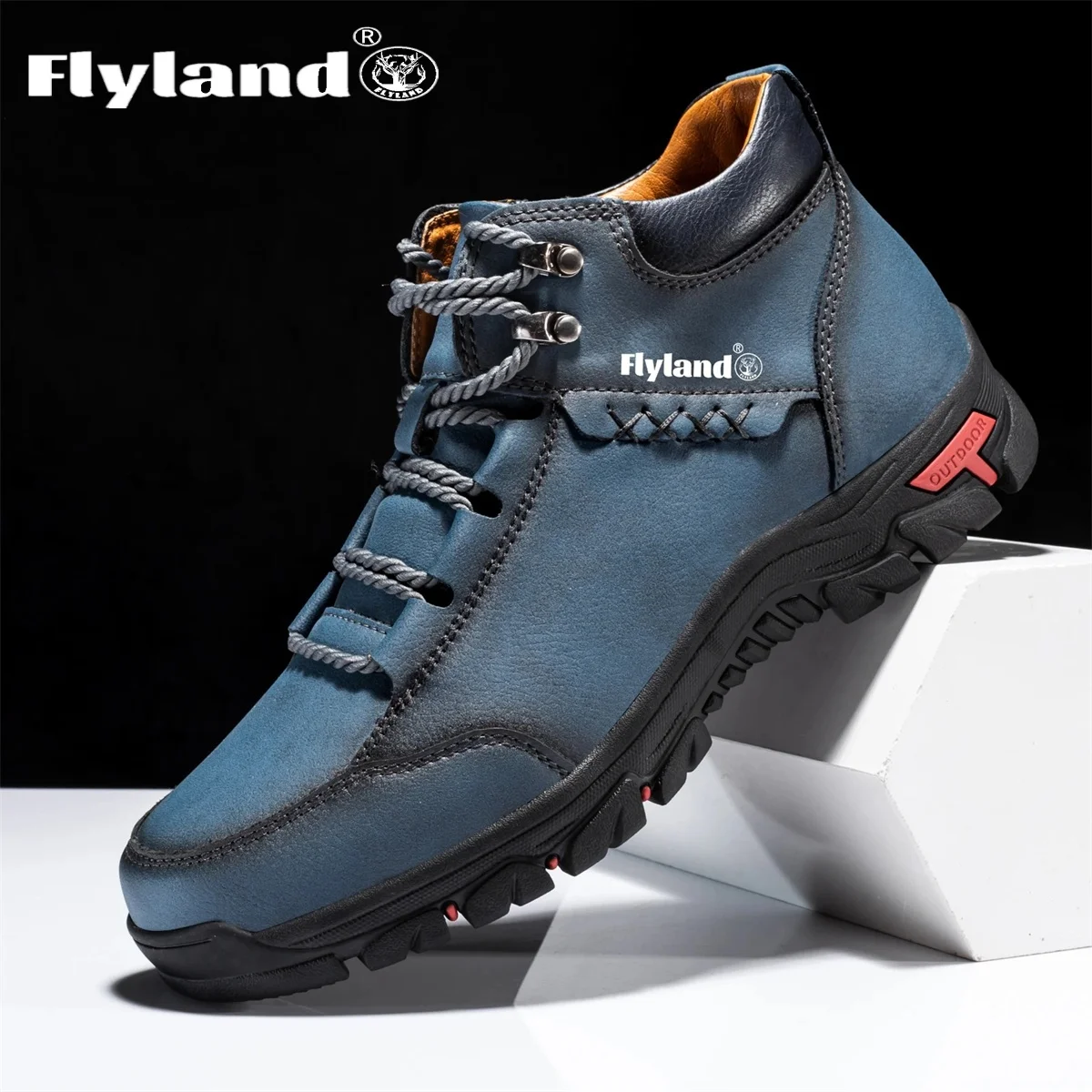 FLYLAND Classic Leather Casual scarpe da uomo Business Driving Flats Fashion stivaletti 3