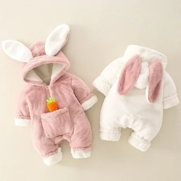 Pagliaccetti per bambini Inverno Caldo pile di corallo Neonato Vestiti per bambina Cartone animato Coniglio Cappotti Tuta infantile Tuta per animali Pigiama mavera옷 1
