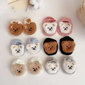 Nuovi bambini Ragazzi Ragazze Calzini corti Neonato Cartone animato Orso Calzino Bambini Morbida barca Socken Carino Infantile Socken Accessori per bambini 1