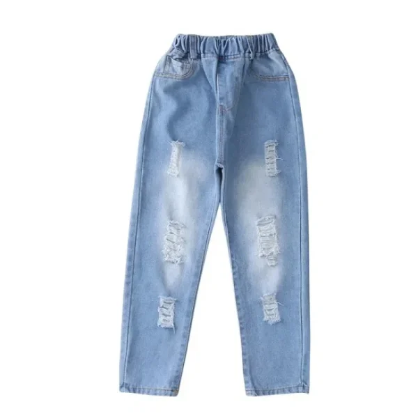 Moda Bambini Pantaloni in denim Jeans strappati per adolescenti Pantaloni con foro per bambini Abbigliamento casual per bambini per la primavera Autunno Hot Boys Girls Jeans 6