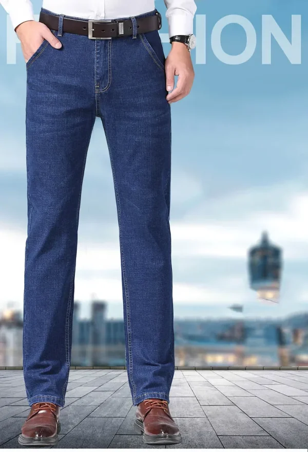 Nuovi uomini leggeri di lusso elasticizzati pantaloni slim fit comodi morbidi pantaloni di jeans casual dritti moda business abbigliamento di marca maschile 6